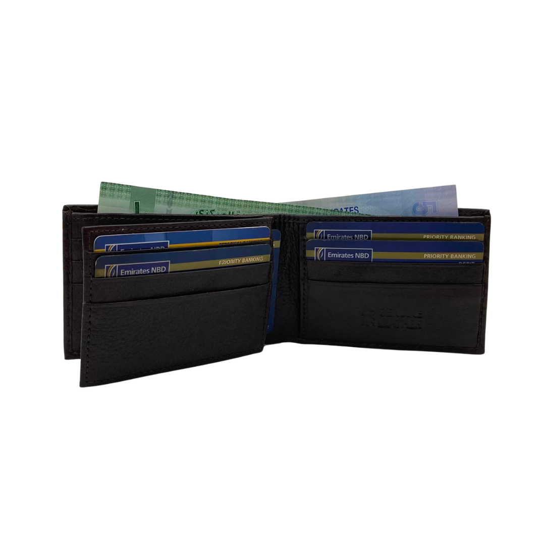 Mens Genuine Leather Mens wallet Leather Lined Bi fold Wallet For Men # 1020