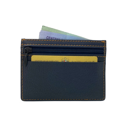 Super Slim Genuine Leather Card Holder With Zip # 685NZ