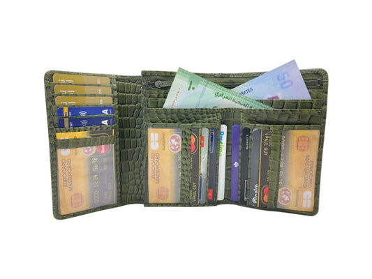 Women's Multi-Color TriFold Leather Wallet  # 1077
