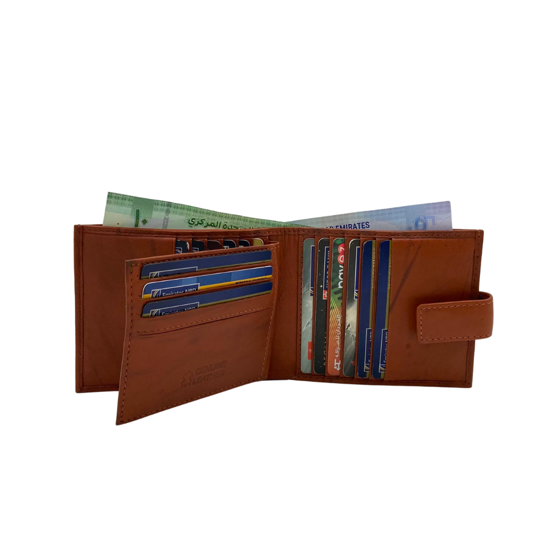 Mens Genuine Leather Mens wallet Leather Lined Bi fold Wallet For Men # 797AL
