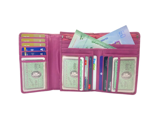 Women's Multi-Color TriFold Leather Wallet  # 1077