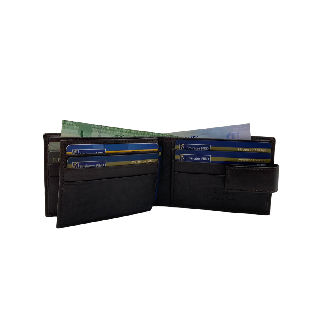 Mens Genuine Leather Mens wallet Leather Lined Bi fold Wallet For Men # 1020L