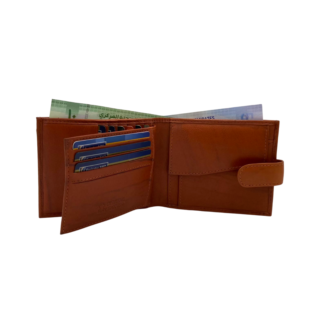 Mens Genuine Leather Mens wallet Leather Lined Bi fold Wallet For Men # 797FCL
