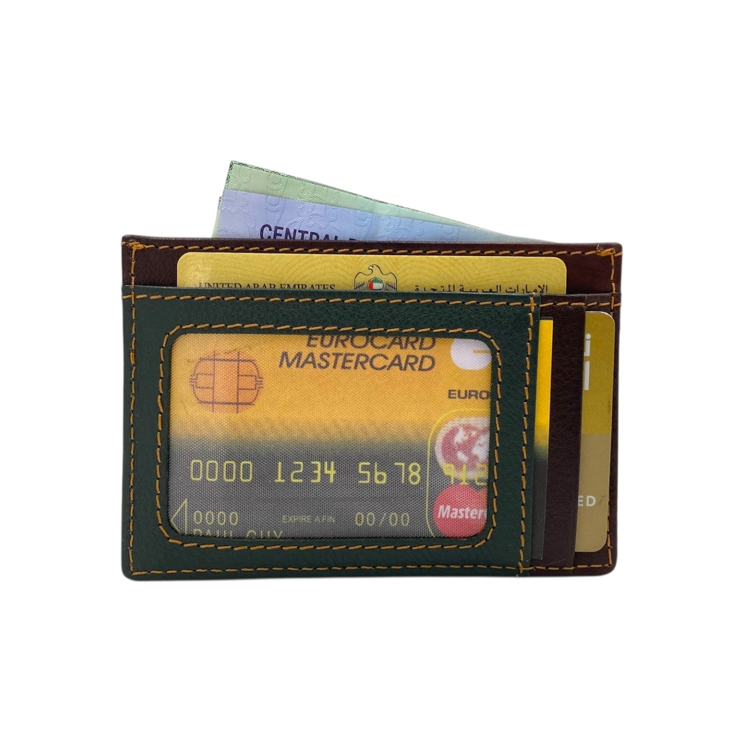 Super Slim Soft Genuine Leather Card Holder, Mini Credit Card Wallet # 1598N PHOTO