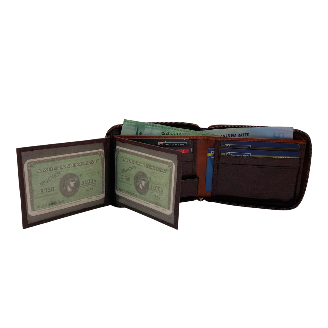 Fullzip leather mens Wallet #1426Z