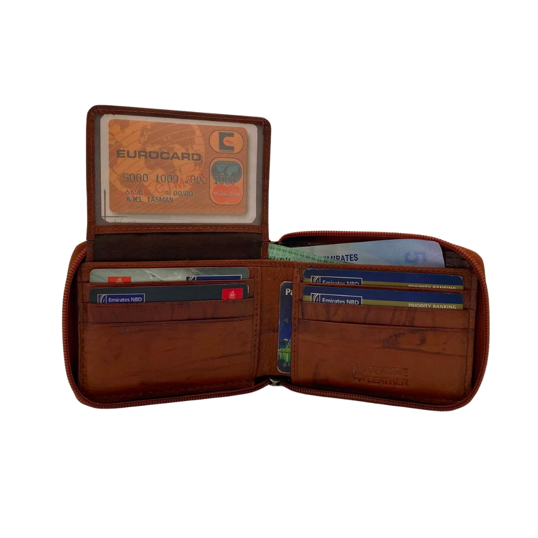 Fullzip leather mens Wallet #1541Z