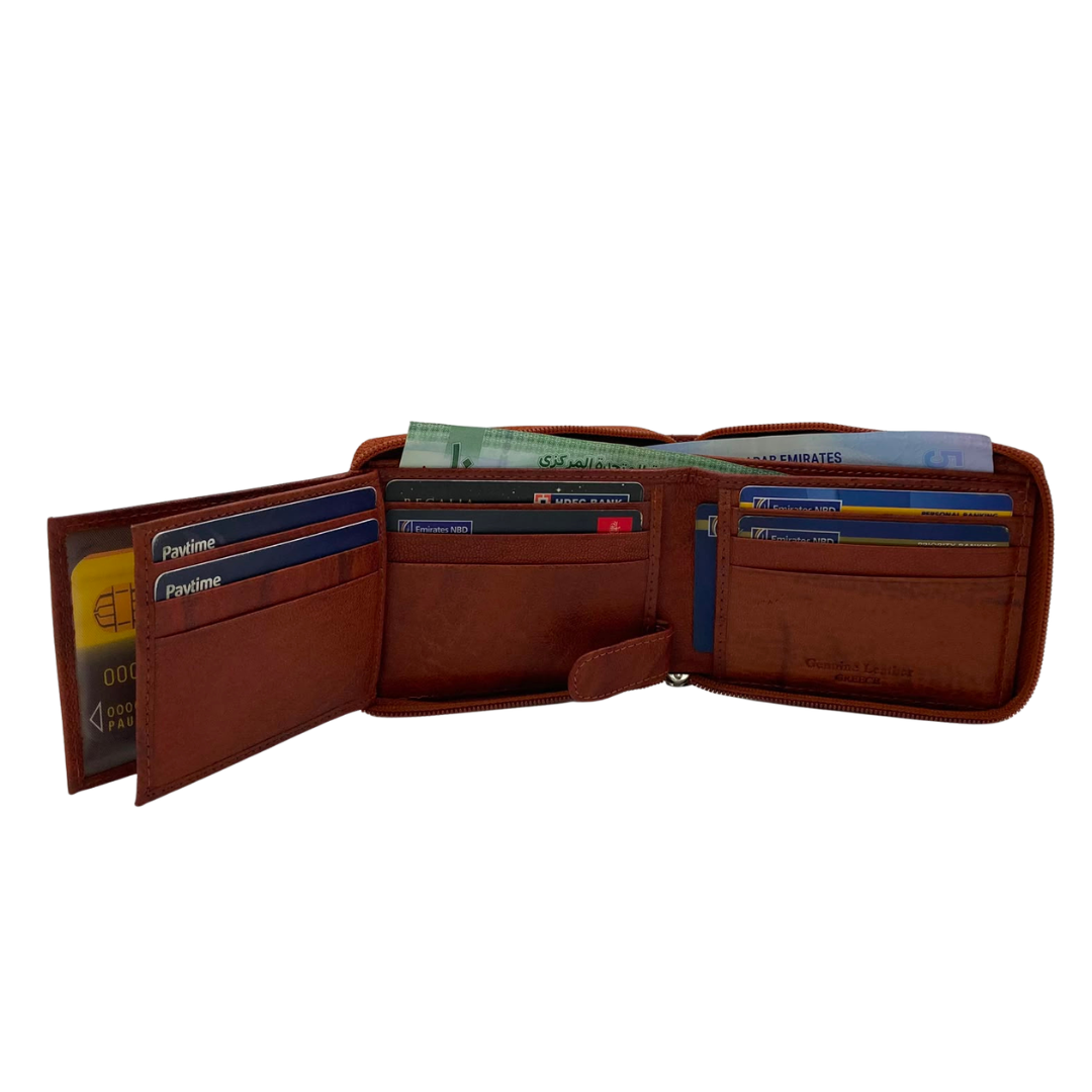 Fullzip leather mens Wallet #1426Z