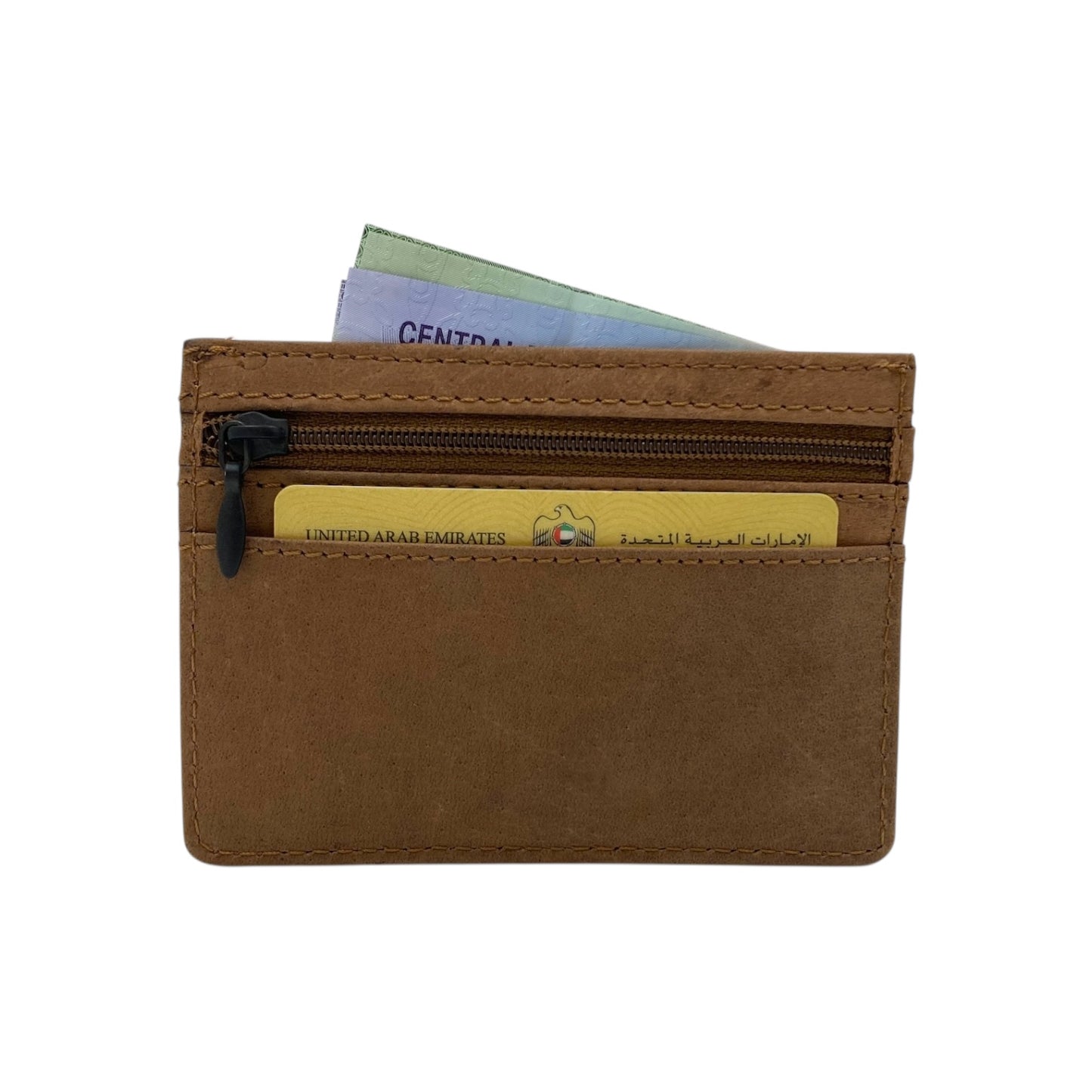 Super Slim Genuine Leather Card Holder With Zip # 685NZ