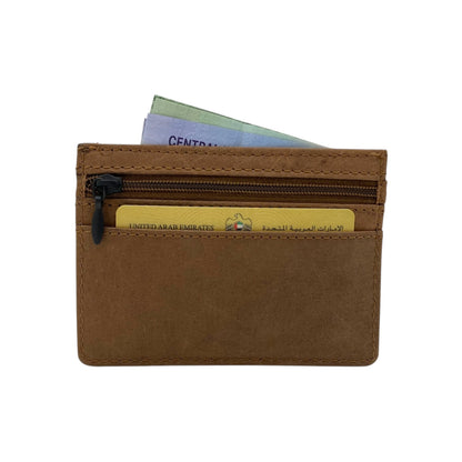 Super Slim Genuine Leather Card Holder With Zip # 685NZ