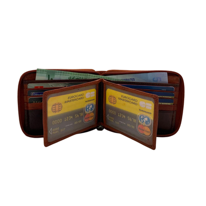 Fullzip leather mens Wallet #983AZ