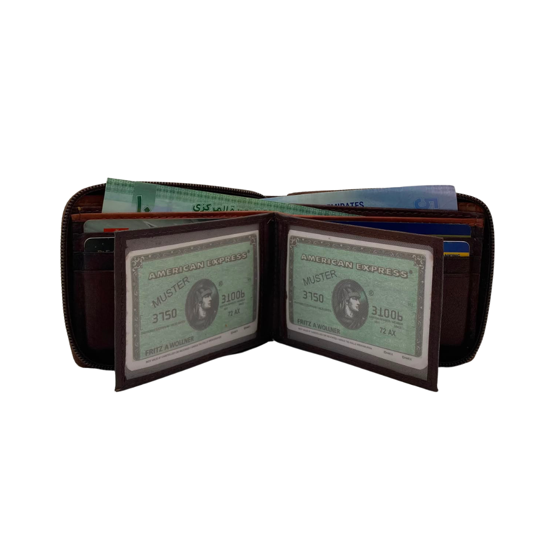 Fullzip leather mens Wallet #892Z