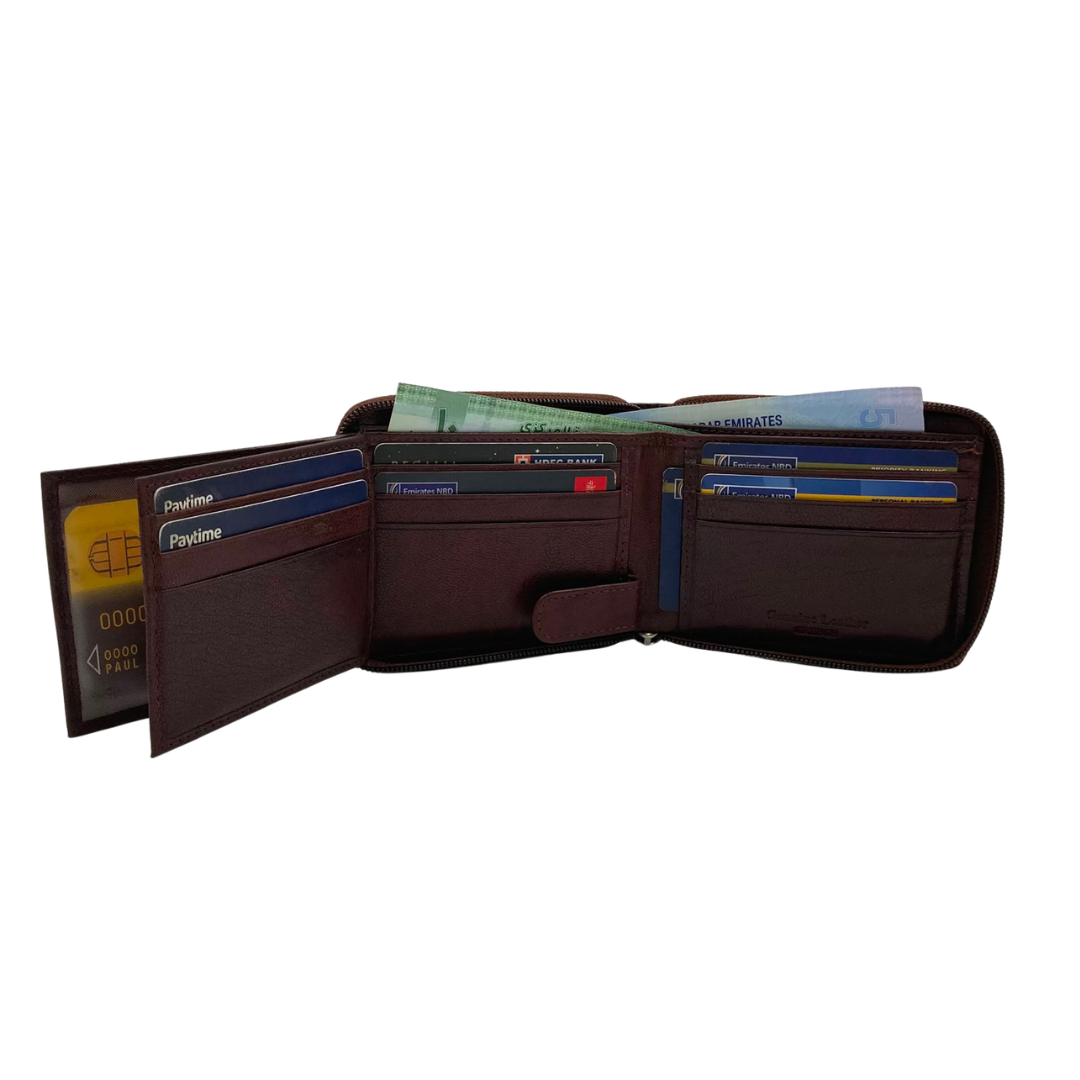 Fullzip leather mens Wallet #1426Z