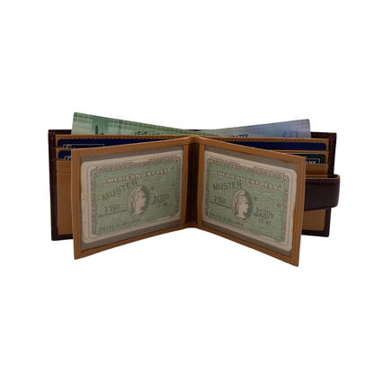 Classic Men's Waterproof Bifold Leather Wallet with Flip ID Window #892L