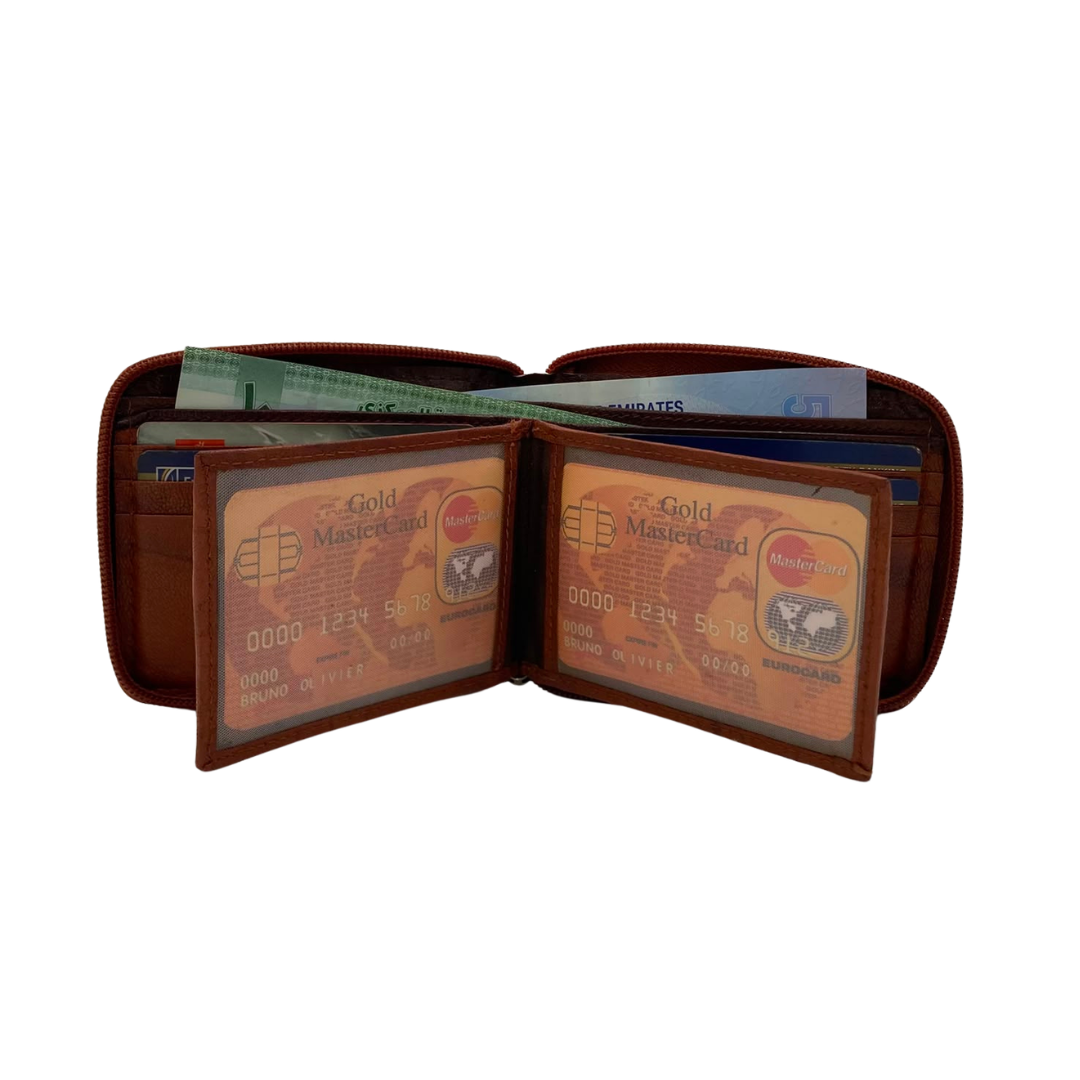 Fullzip leather mens Wallet #892Z