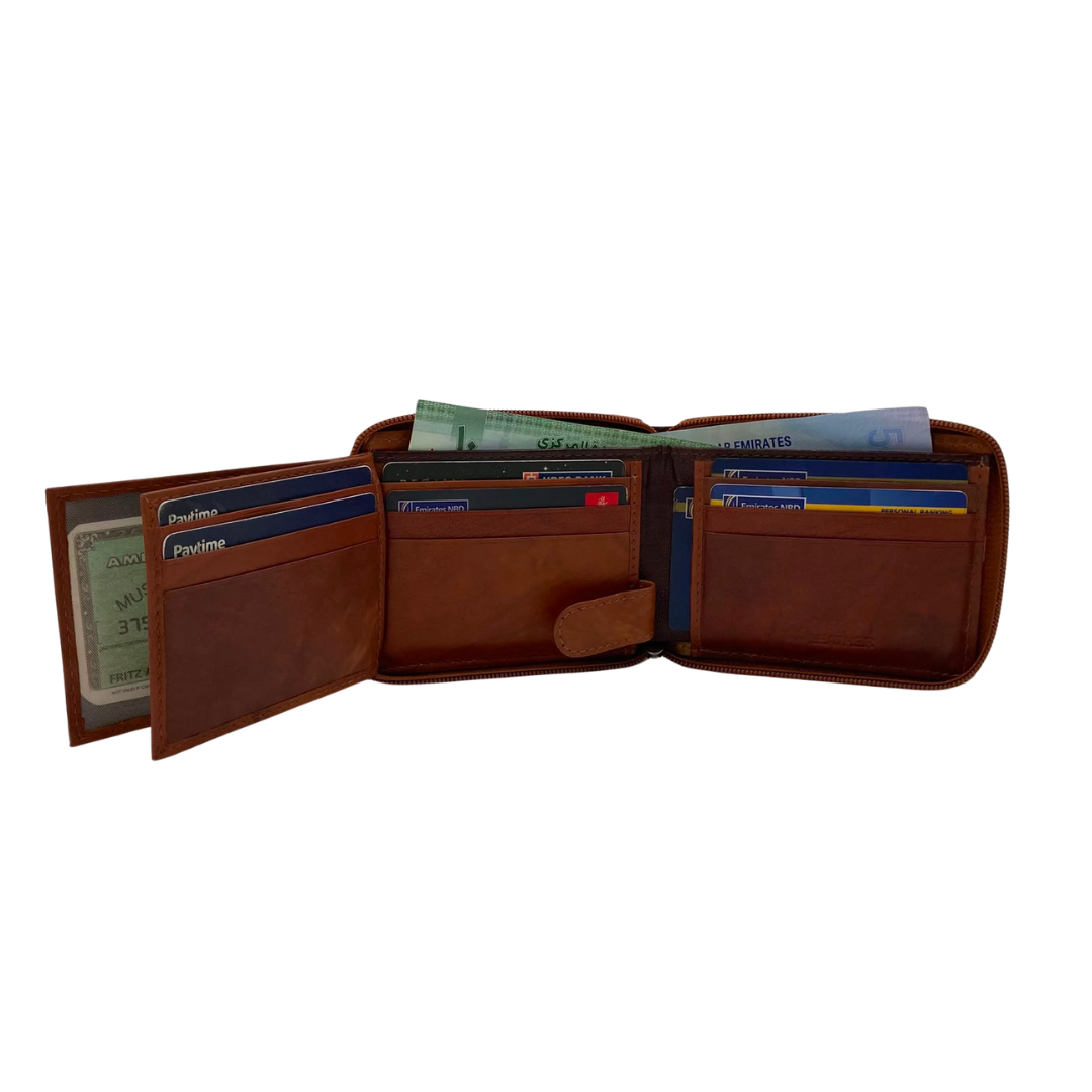 Fullzip leather mens Wallet #1426Z