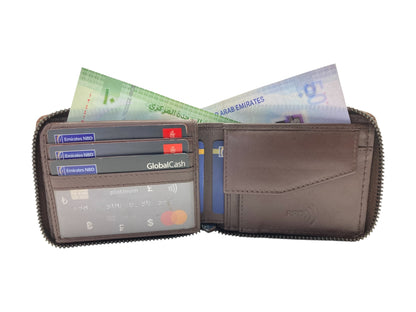 VIP Full Zip RFID Men's Wallet , Multiple Card & Coin Bifold Wallet # 1981CZ