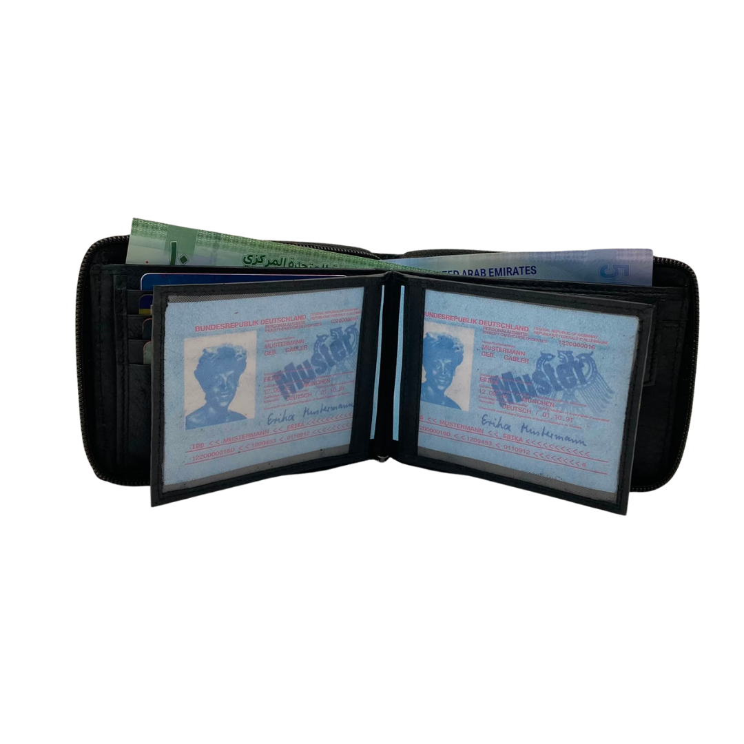 Fullzip leather mens Wallet #1406CZ