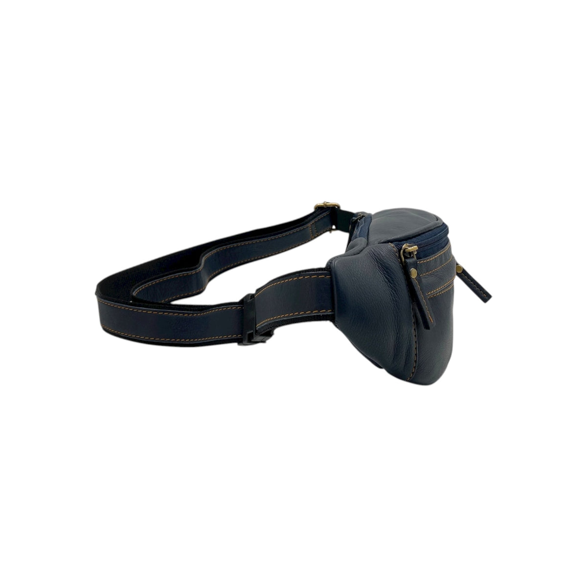 Classic Leather Belt Bag with Three Zippers – Sling Bag for Men & Women ,Belt pouch, Leather Waist Bag  # 2179