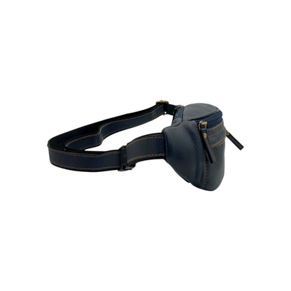 Classic Leather Belt Bag with Three Zippers – Sling Bag for Men & Women ,Belt pouch, Leather Waist Bag  # 2179