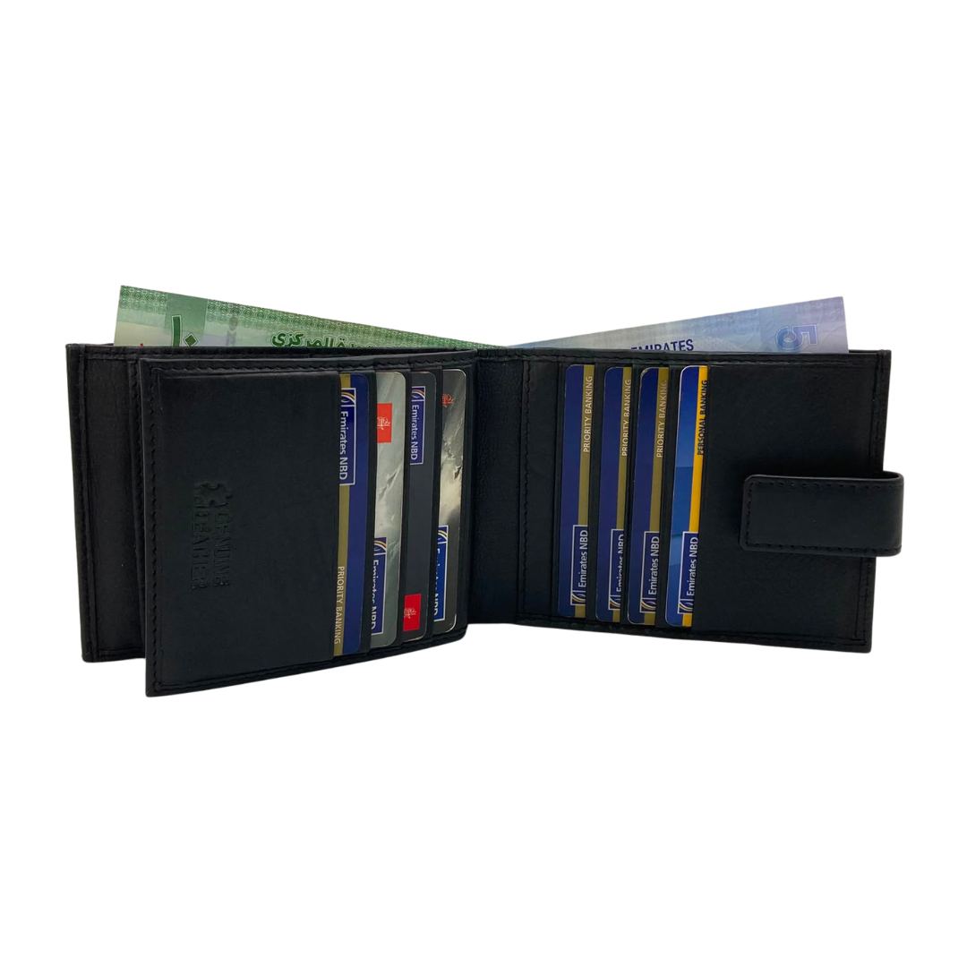 Antq, Smooth Leather Wallet With Inside Leather Lining # 1888L