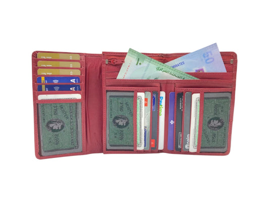 Women's Multi-Color TriFold Leather Wallet  # 1077