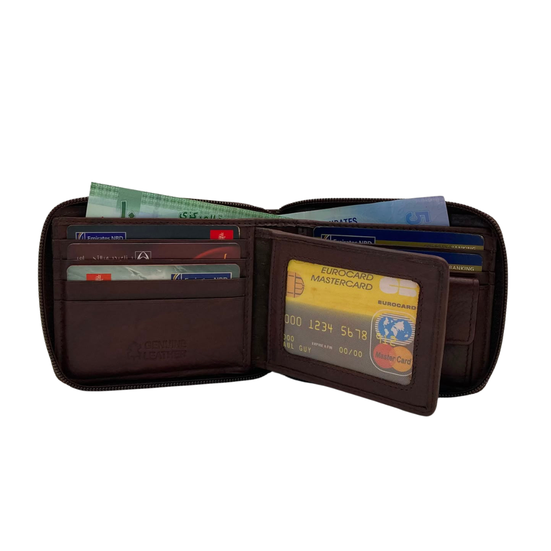 Fullzip leather mens Wallet #4094Z