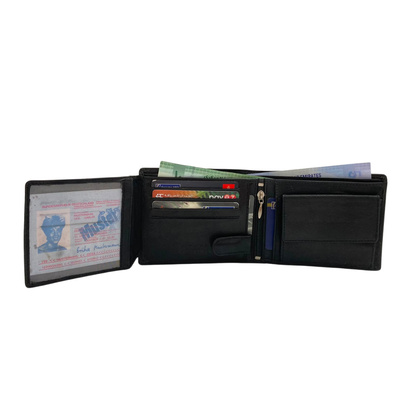 Mens Genuine Leather Mens wallet Leather Lined Bi fold Wallet For Men # 4021C