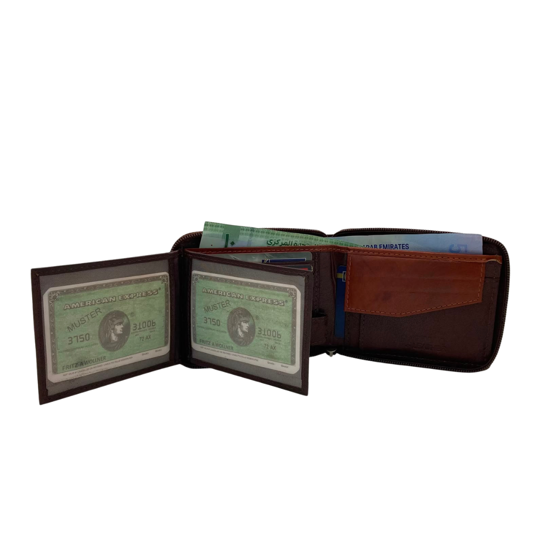 Fullzip leather mens Wallet #1426CZ