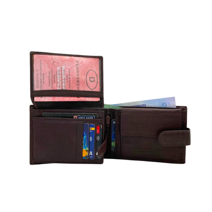 Antq, Smooth Leather Wallet With Inside Leather Lining  # 1510L