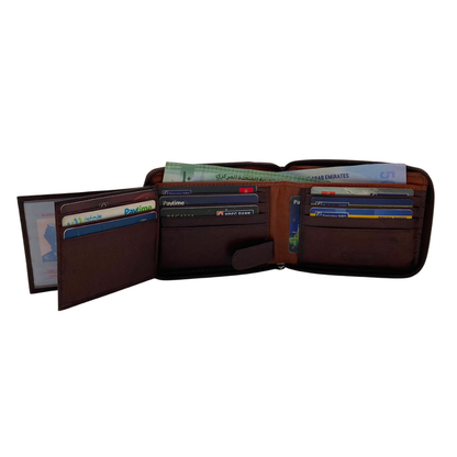 Fullzip leather mens Wallet #1013Z