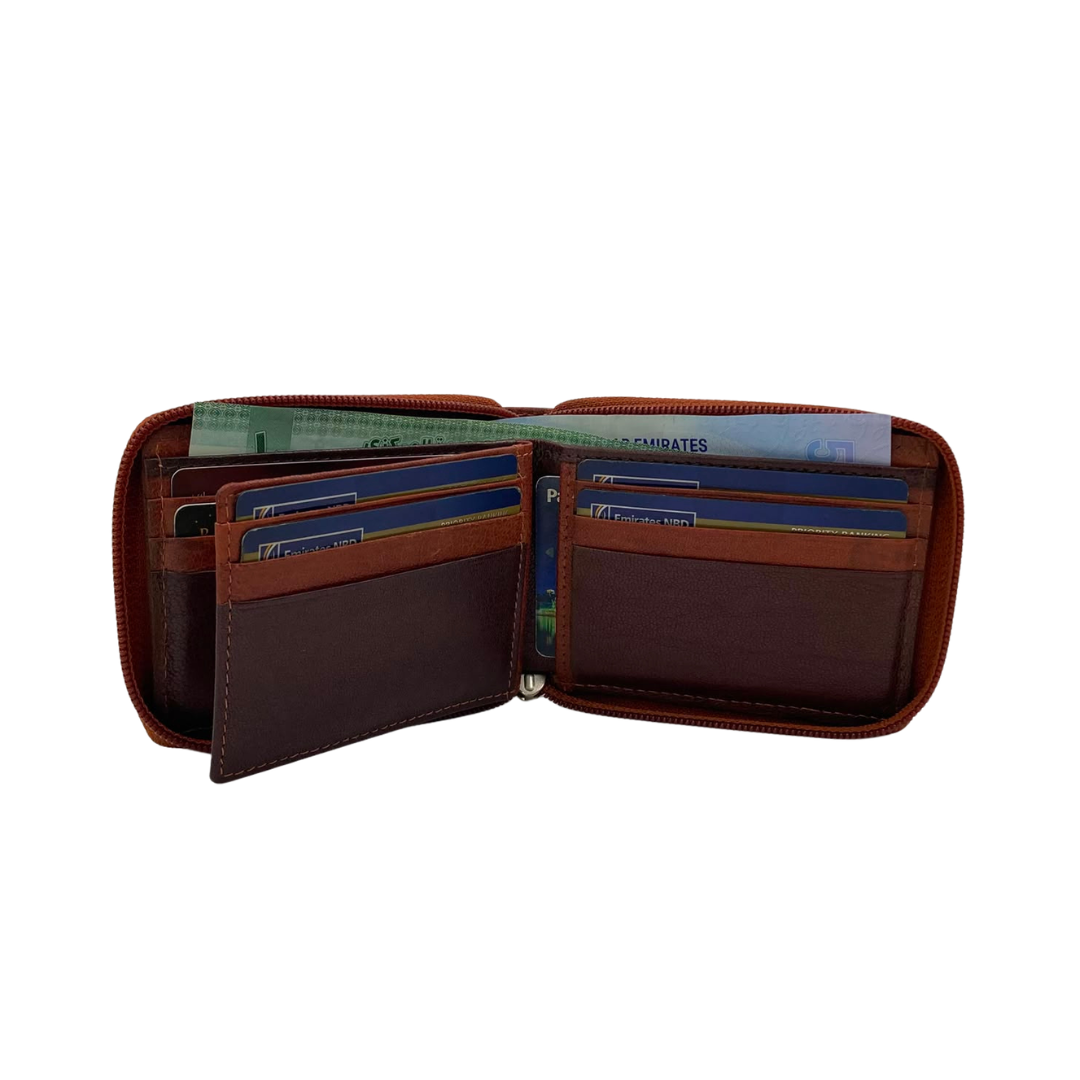 Fullzip leather mens Wallet #1074Z