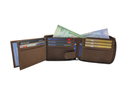 VIP Vintage Men's Fullzip Wallet # RFID 1013AZ