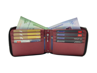 VIP Full Zip RFID Men's Wallet, Multiple Cards Space, Inside 2 Zip Men's Bifold Wallet # 1244NZ