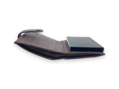 Smart Pop-Up Metallic Card Holder Bi-Fold Wallet in Leather # 4029C.Box