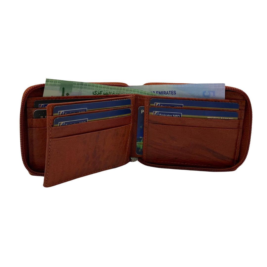 Fullzip leather mens Wallet #1074Z