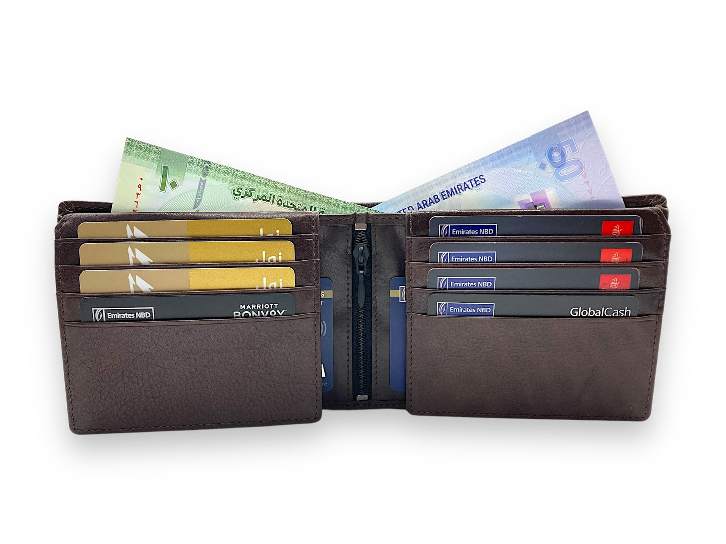 VIP - RFID Multiple Card & Coin, Men's Bifold Wallet With Elastic Lock, Inside Zip # 1244 Elastic