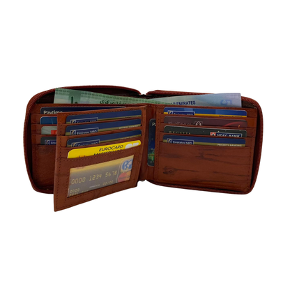 Fullzip leather mens Wallet #1261Z