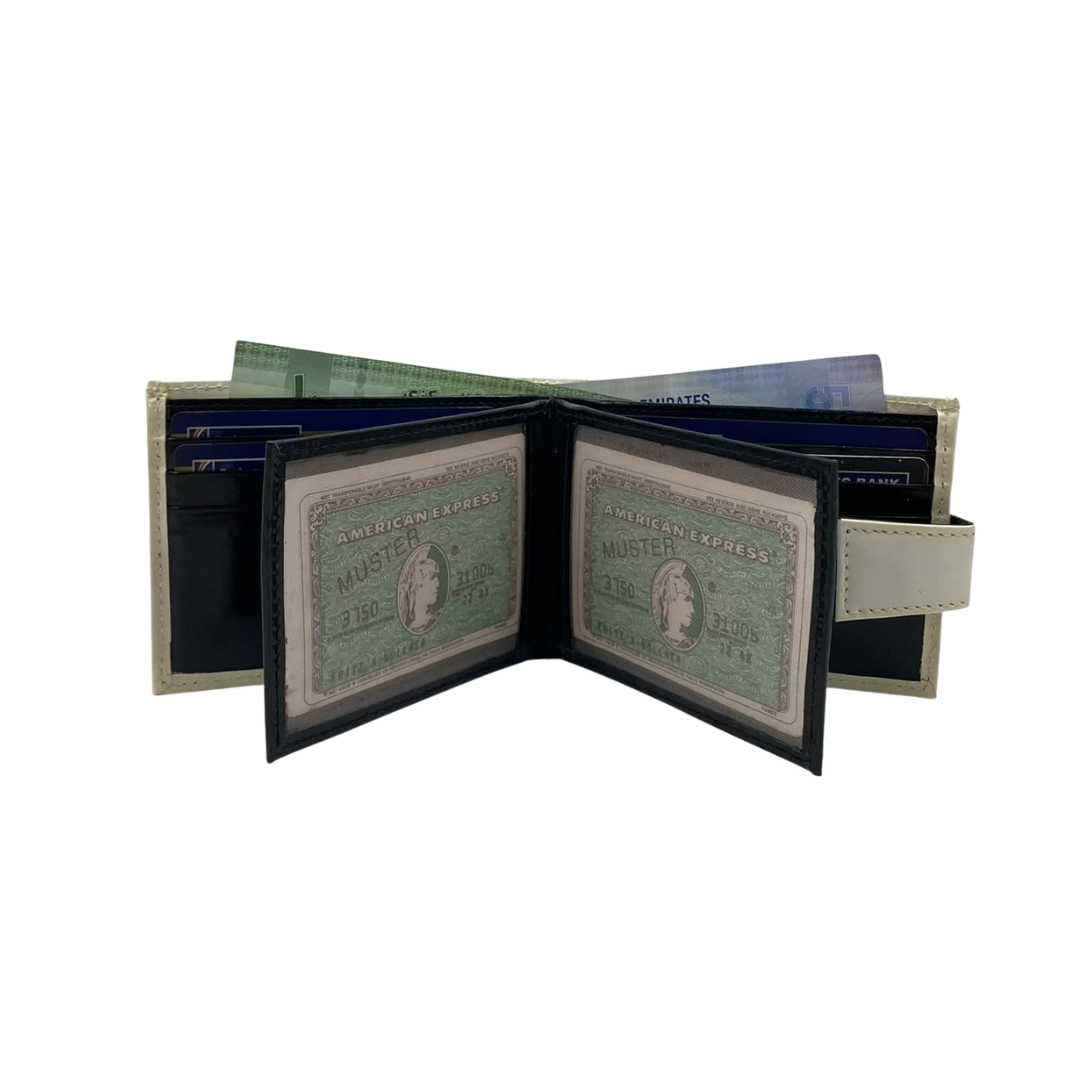 Classic Men's Waterproof Bifold Leather Wallet with Flip ID Window #892L