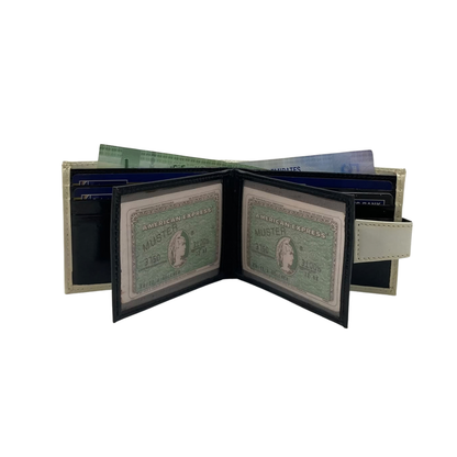 Classic Men's Waterproof Bifold Leather Wallet with Flip ID Window #892L