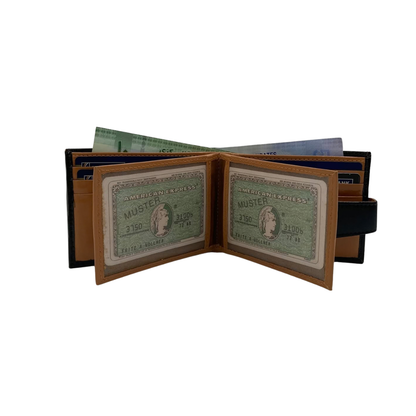 Classic Men's Waterproof Bifold Leather Wallet with Flip ID Window #892L