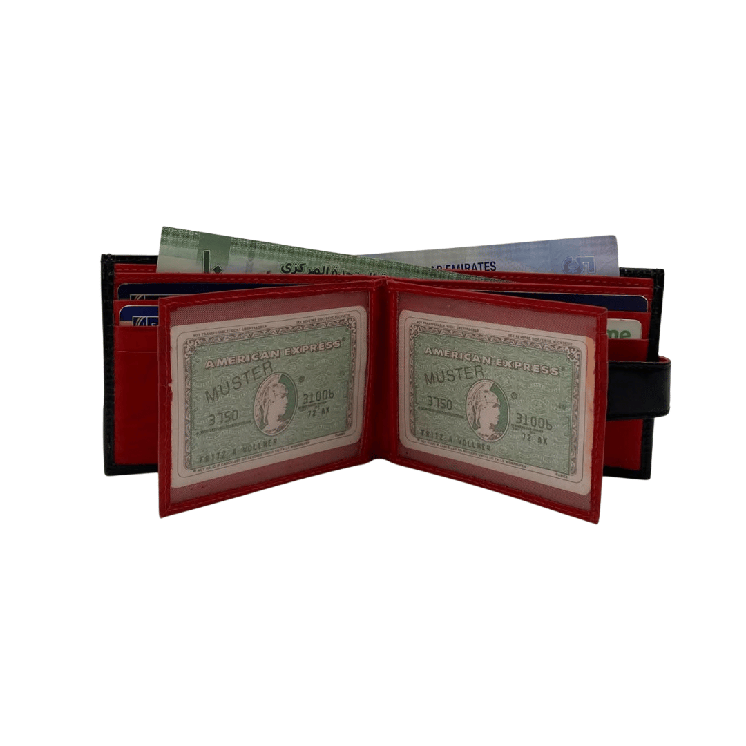 Classic Men's Waterproof Bifold Leather Wallet with Flip ID Window # 892L (D.L.)