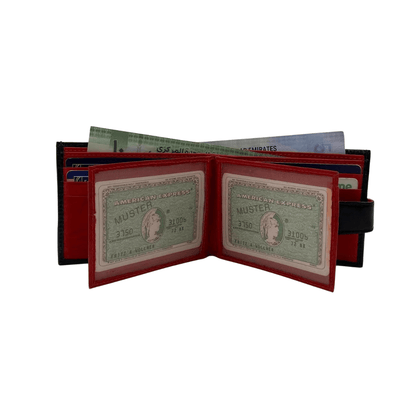 Classic Men's Waterproof Bifold Leather Wallet with Flip ID Window # 892L (D.L.)