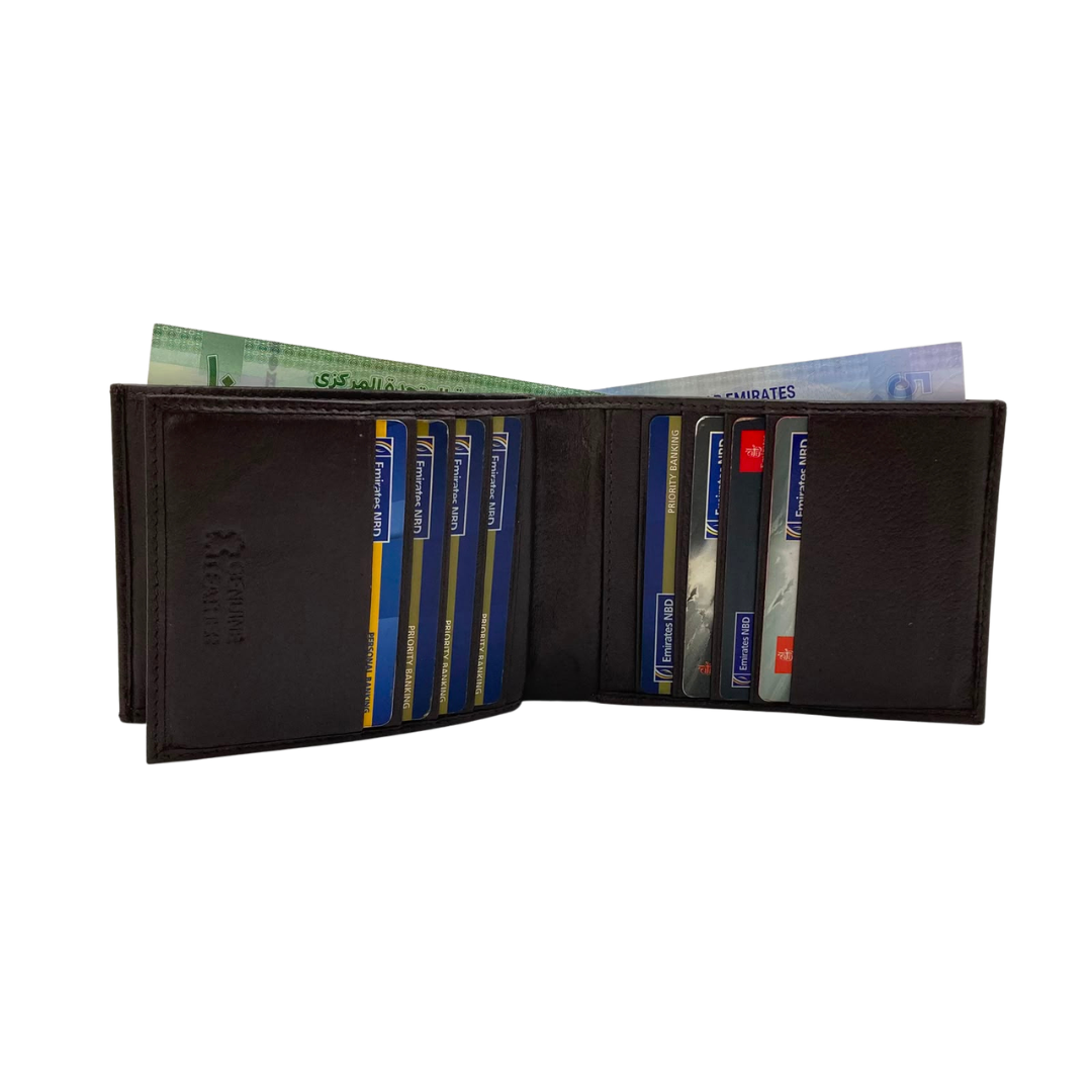 Antq, Smooth Leather Wallet With Inside Leather Lining # 1888