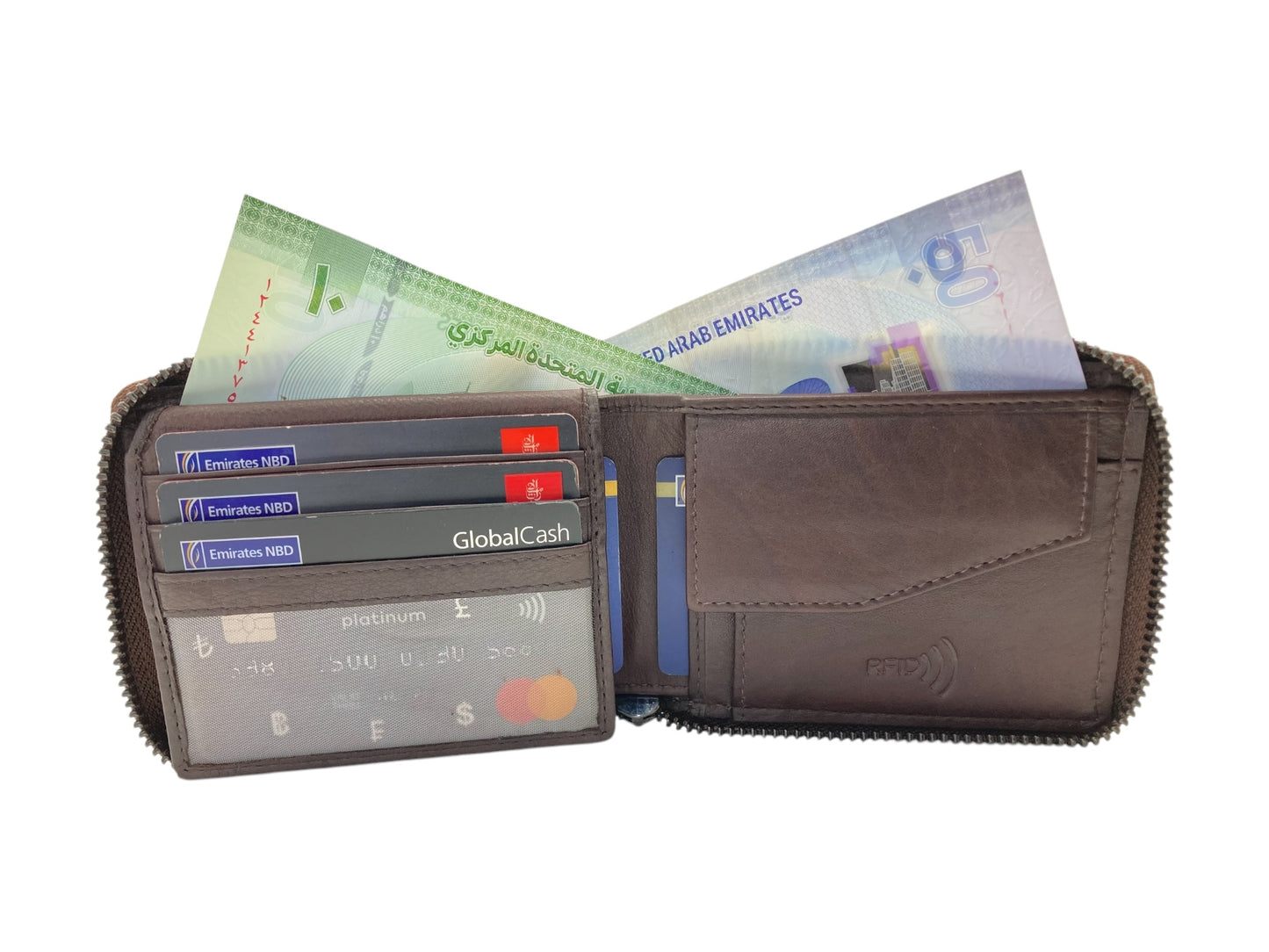 VIP Full Zip RFID Men's Wallet , Multiple Card & Coin Bifold Wallet # 1981CZ