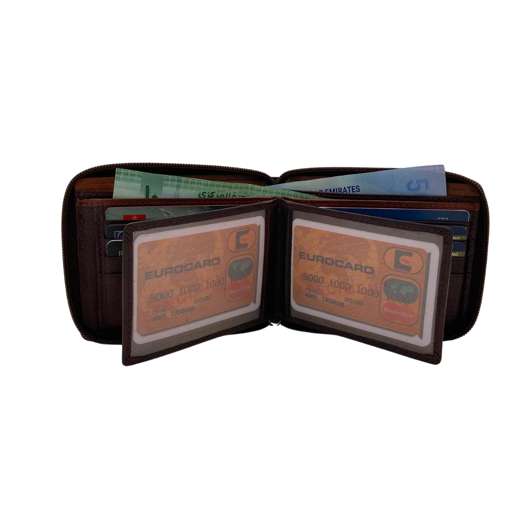 Fullzip leather mens Wallet #983AZ