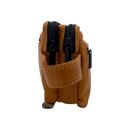 Hand Pouch, Wash Bag, Toiletry, Genuine Leather # 2040SH