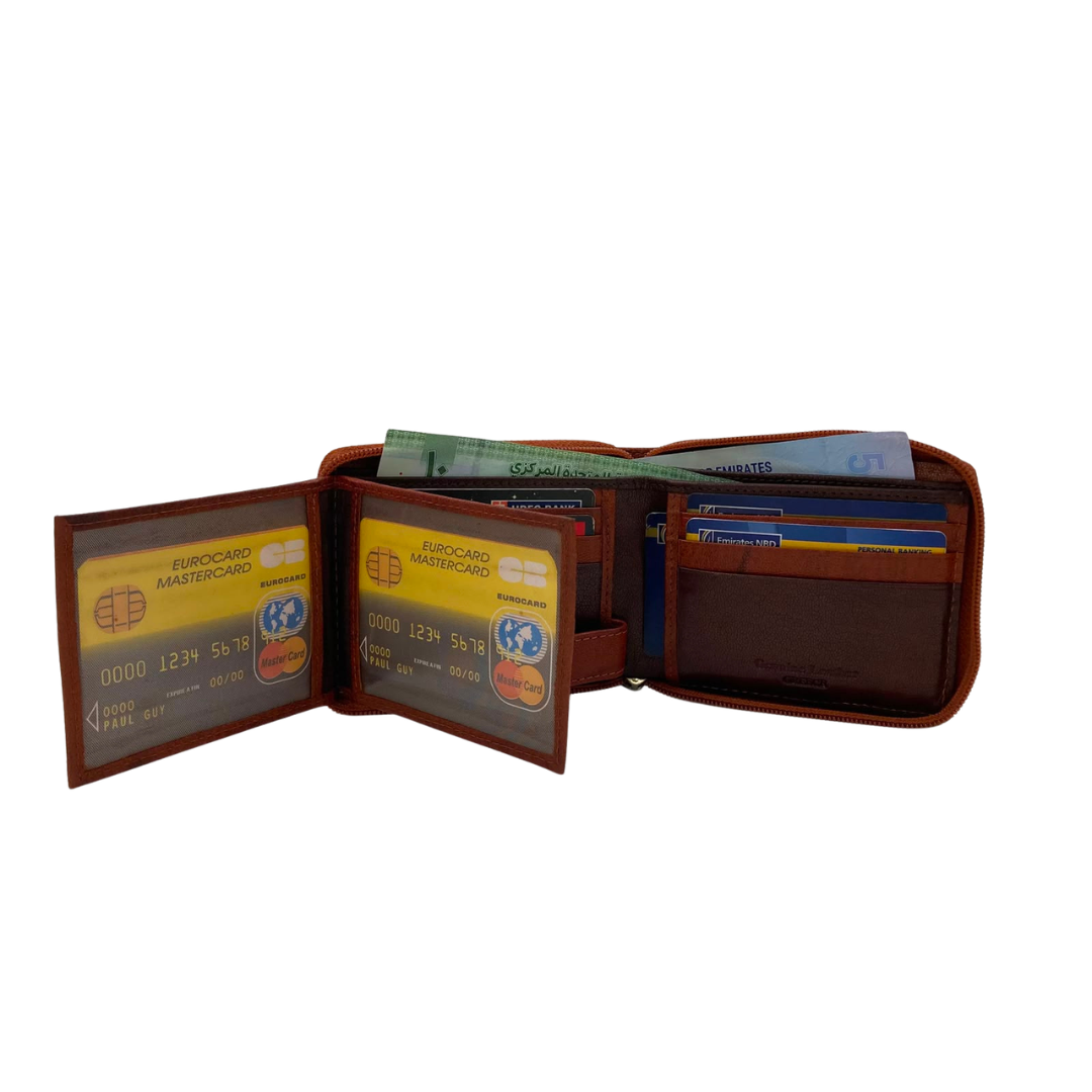 Fullzip leather mens Wallet #1426Z