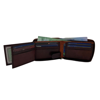 Fullzip leather mens Wallet #1756Z