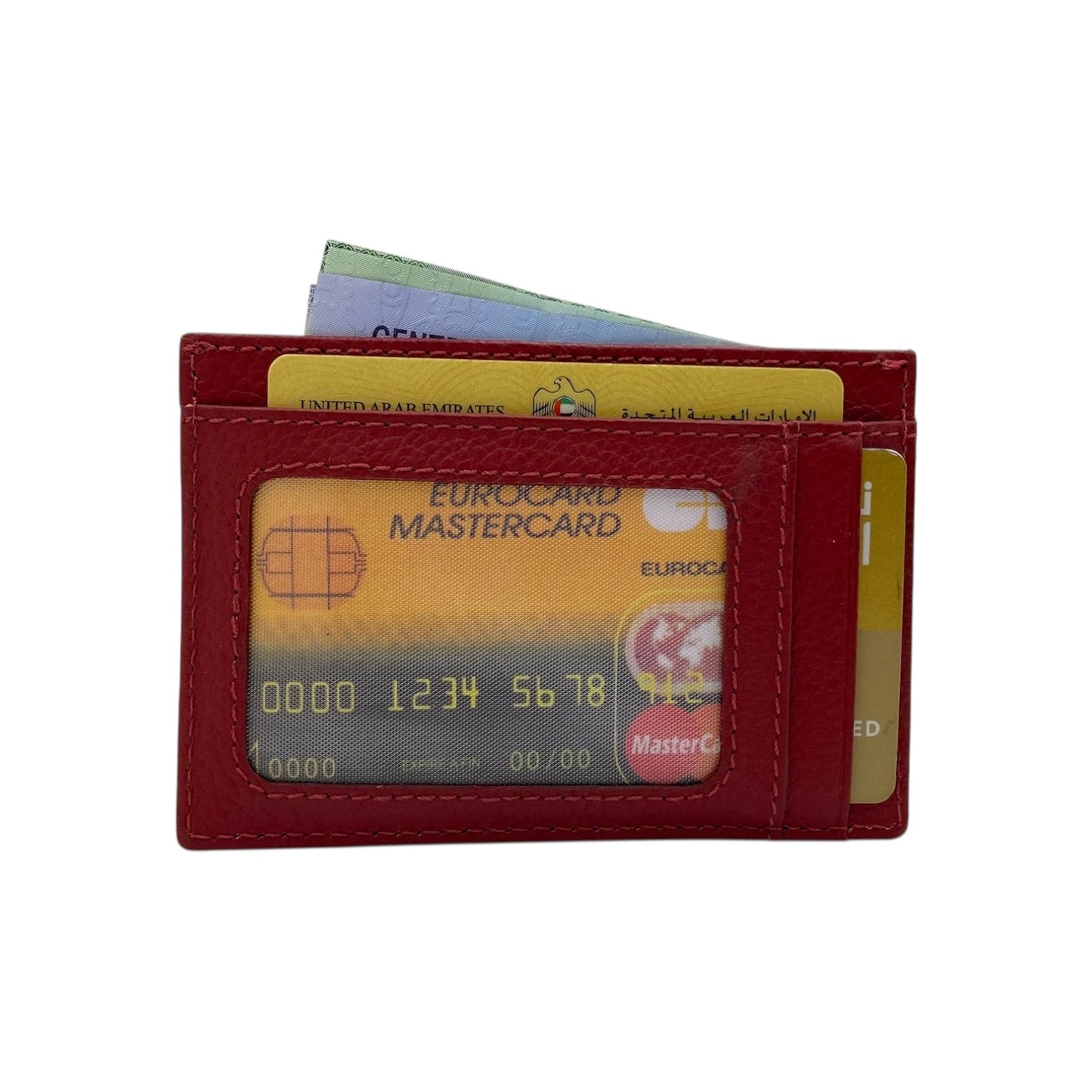 Super Slim Soft Genuine Leather Card Holder, Mini Credit Card Wallet # 1598N PHOTO