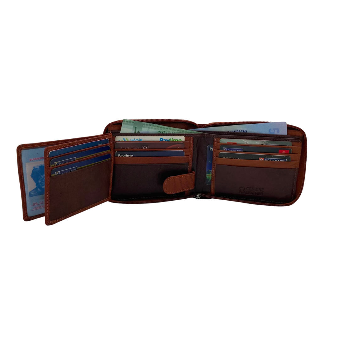 Fullzip leather mens Wallet #1013Z